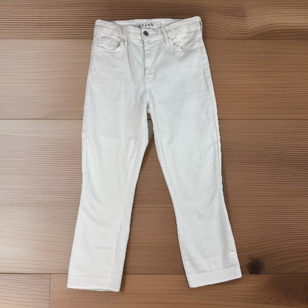 Frank‎ & Eileen Sligo Jeans Women's 28 White Stretch Cropped $258